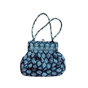 Vera Bradley CALYPSO Shoulder Bag Snap‎ Closure Large Blue Paisley Purse